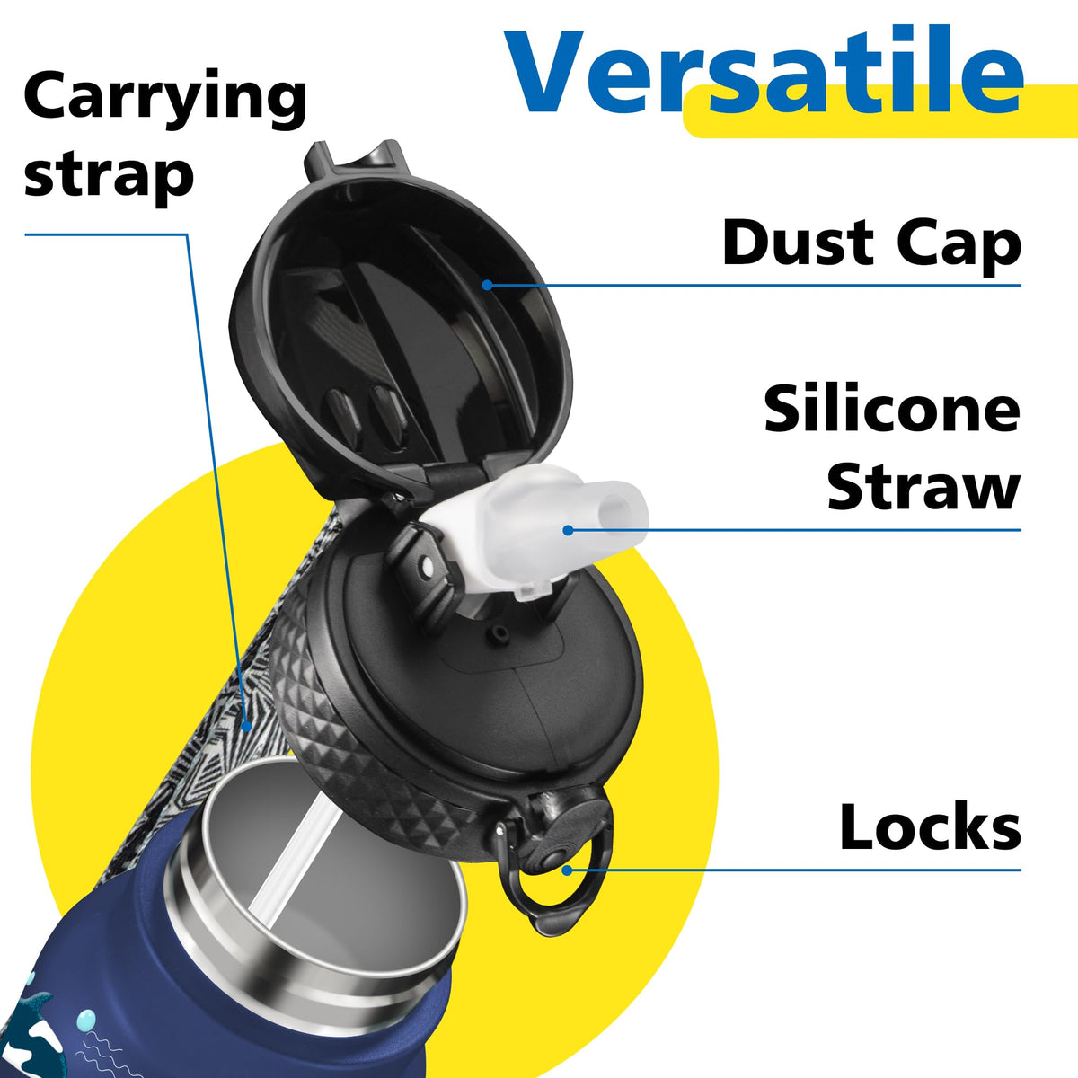 Han's Bottle insulated double-wall construction maintains temperature and reduces condensation