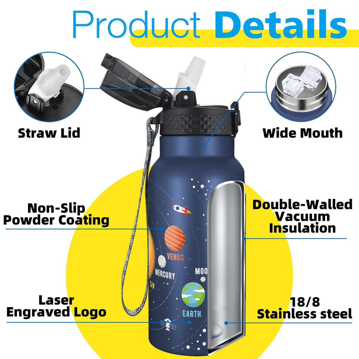 Han's Bottle soft straw lid for kid-friendly sipping and choking safety
