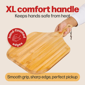 Hans Grill natural bamboo surface resists odors for repeated kitchen use.