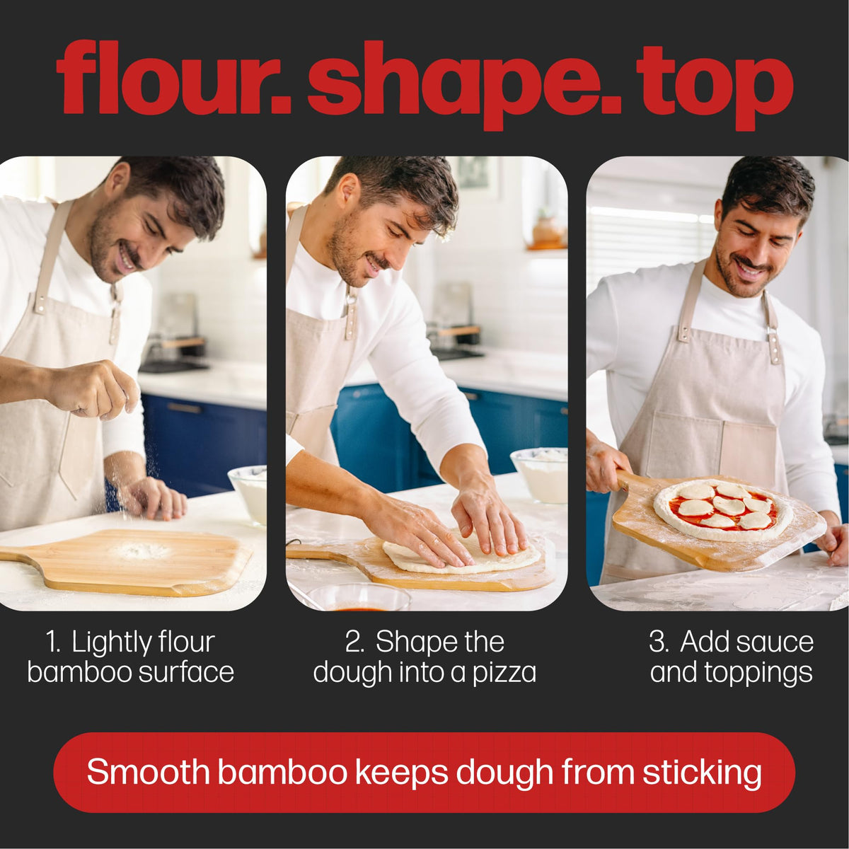 Hans Grill bamboo texture demonstrating durable, hygienic surface suitable for frequent use.