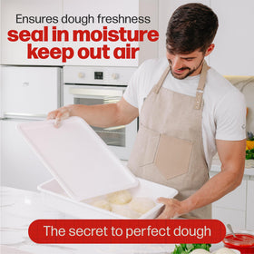 Hans Grill fruit and vegetable storage within the dough box for fridge organization