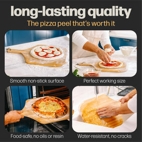 Hans Grill multi-use tool for pizza prep, serving, and presentation.