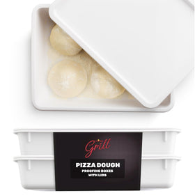 Hans Grill pizza dough proofing box with two stackable trays ideal for organized dough prep