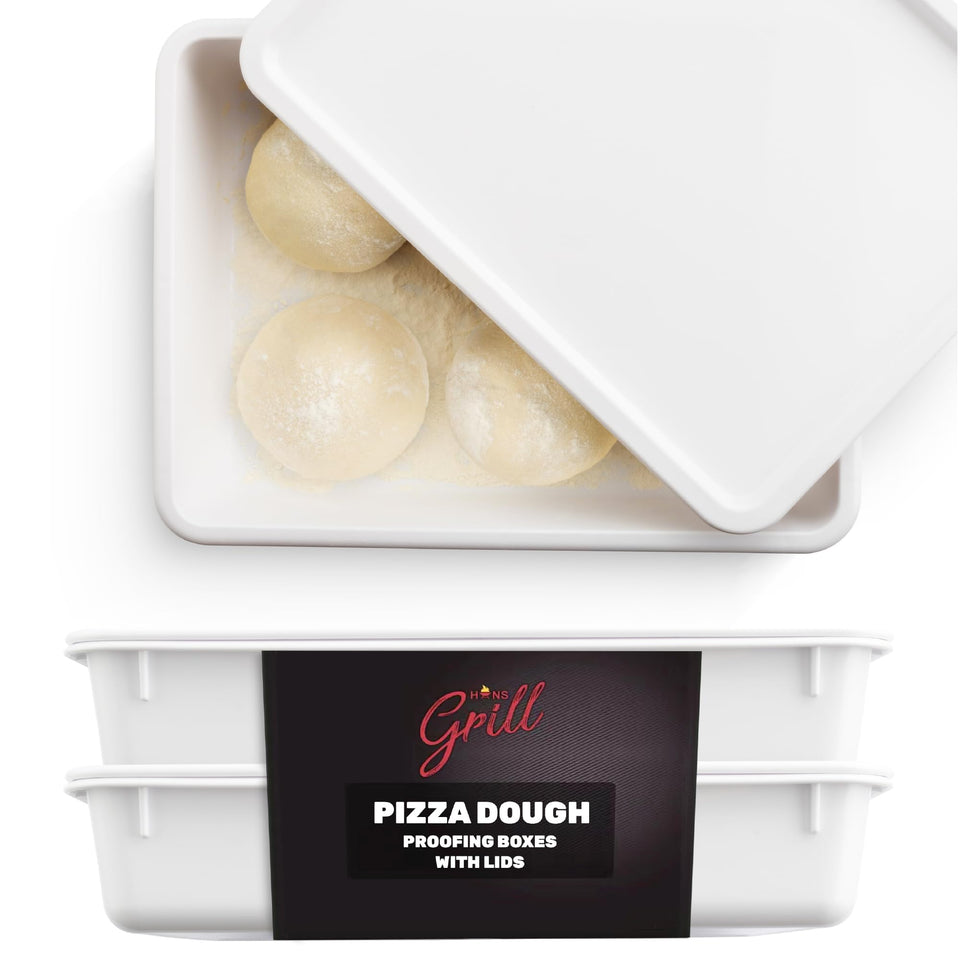 Hans Grill pizza dough proofing box with two stackable trays ideal for organized dough prep