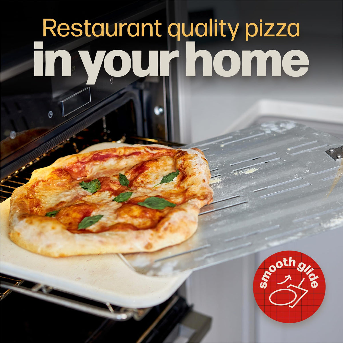 Hans Grill Pizza Peel Pro crisp crust action with perforations