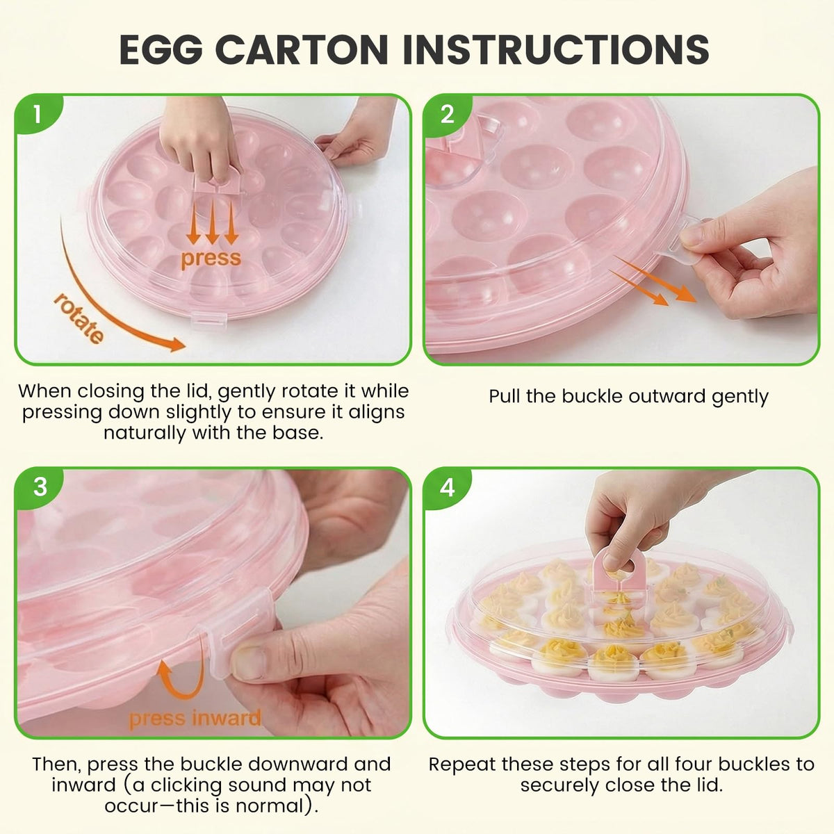 HANSGO 66-slot design helps you arrange eggs neatly for gatherings.
