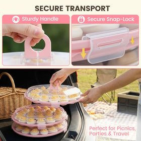 HANSGO deviled egg box with handle for on-the-go entertaining.