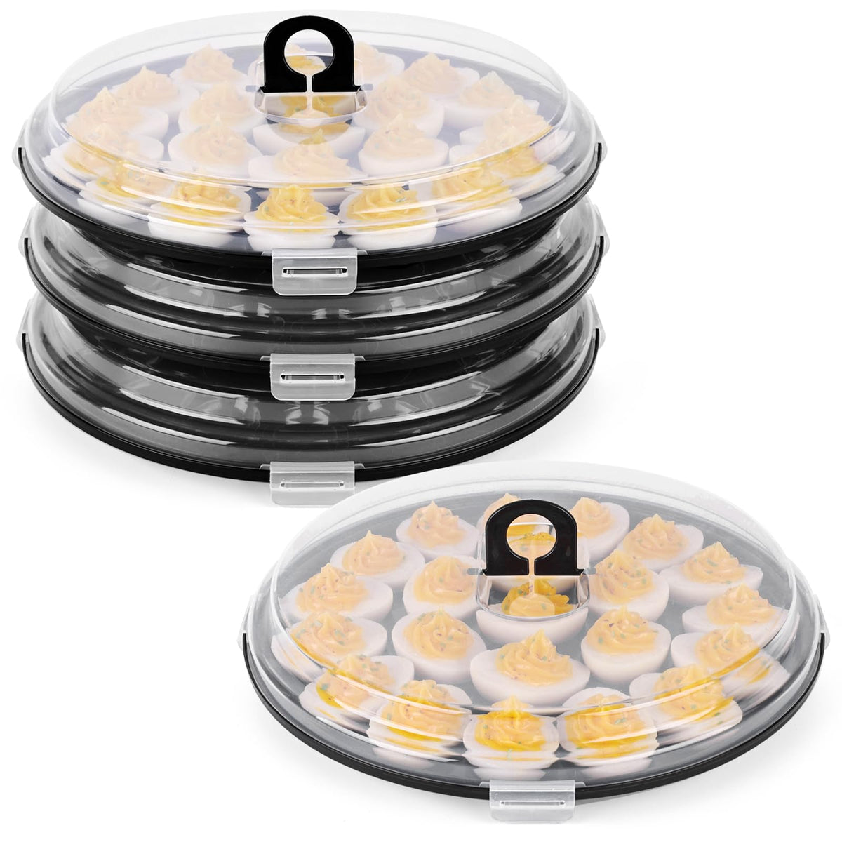 HANSGO 3-pack deviled egg carrier with 66 slots keeps eggs secure for large gatherings