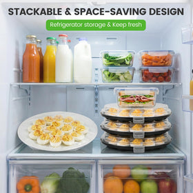 HANSGO stackable design saves fridge space and simplifies portioning