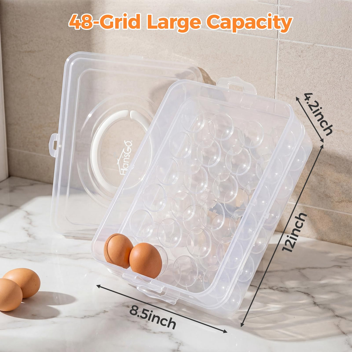 HANSGO detachable layers enable flexible fridge storage.