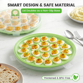 HANSGO flat-top lid protects appetizers and stacks neatly in the fridge.