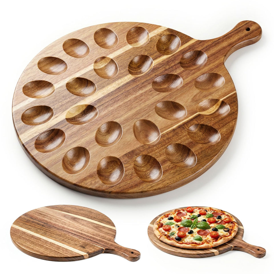 HANSGO deviled egg platter with 24 slots for secure egg presentation and easy serving