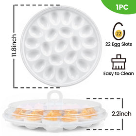 HANSGO 22-slot deviled egg tray ideal for party presentation.