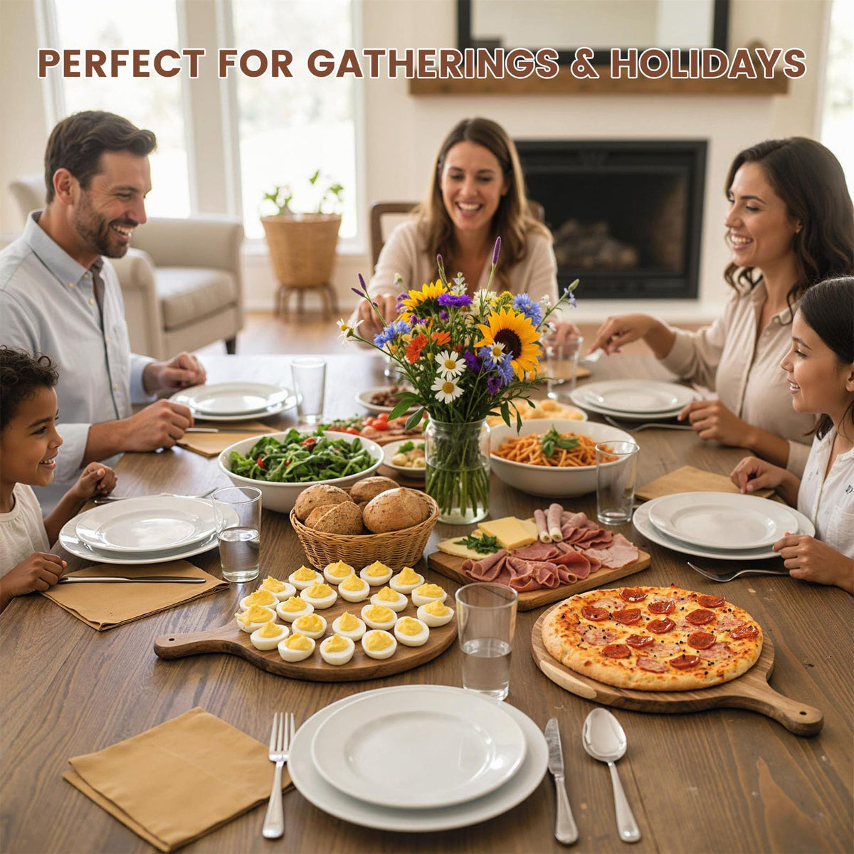 HANSGO easy-grip handle makes transporting appetizers from kitchen to table simple