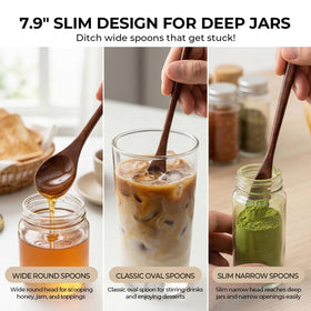 HANSGO long-handle honey spoon reaching deep jar for easy scooping