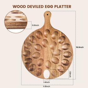 HANSGO wooden round charcuterie surface ideal for cheeses and fruits