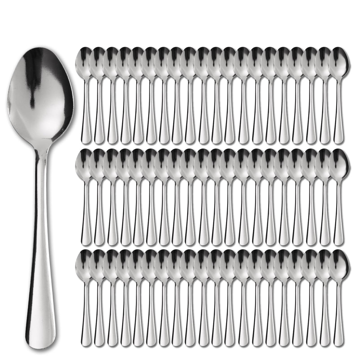 Hansmart Windsor 60-piece teaspoons set in polished silver for reliable everyday dining.