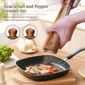 Haomacro acacia pepper grinder 10 inch for freshly ground pepper at the table