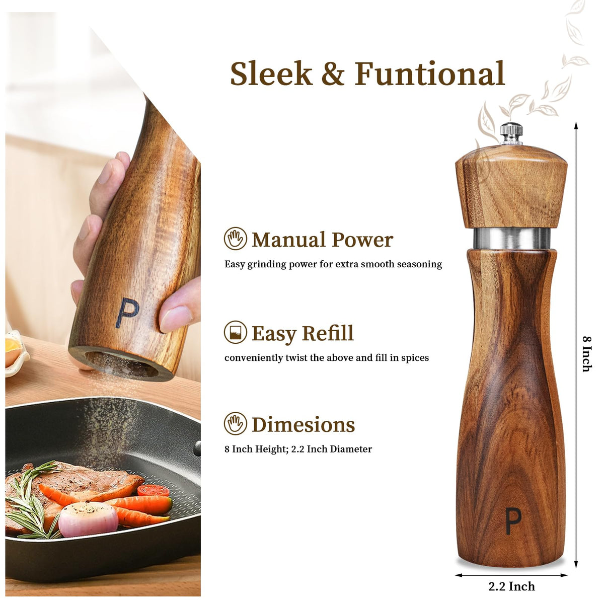Haomacro easy-refill top cap enabling clean spice replenishment