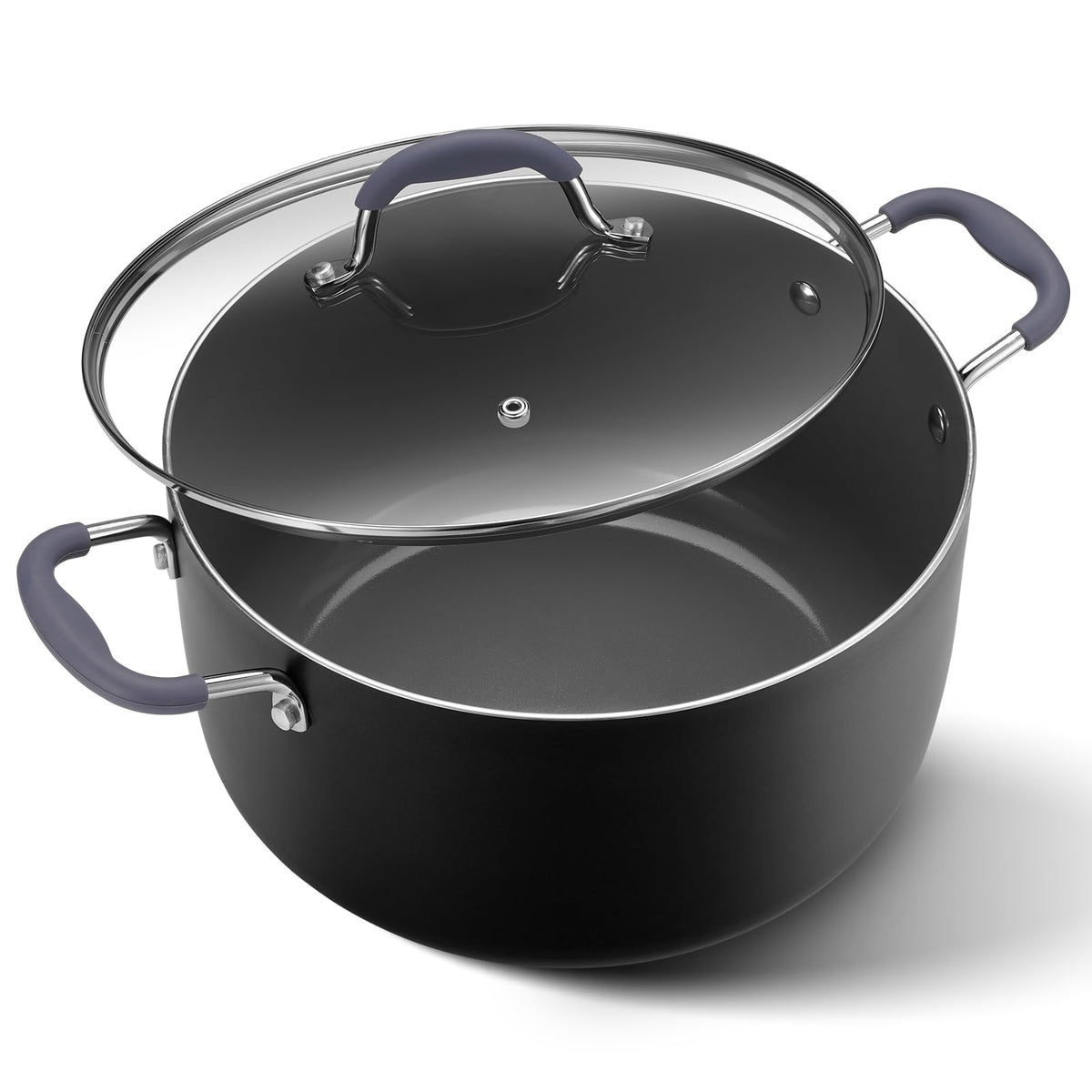 HAONEYS 10-quart stock pot with lid ideal for family meals and batch cooking.