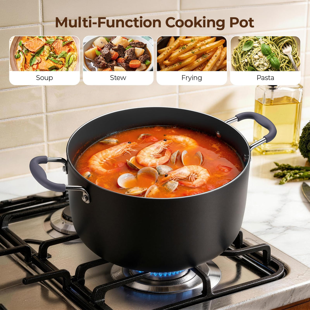 HAONEYS compatible with gas, electric, ceramic, and induction for flexible cooking.