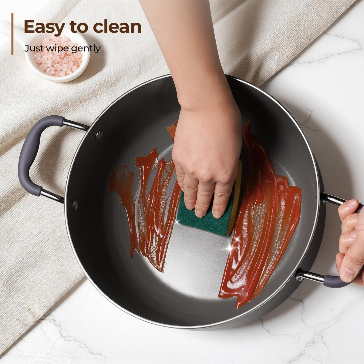 HAONEYS 10-quart pot handles pasta, soups, and stews with ease.