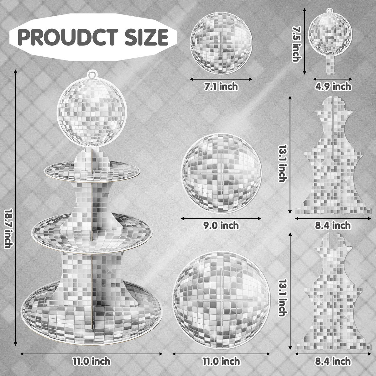 Haooryx disco ball cake stand: easy assembly for stylish party dessert displays.