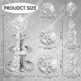 Haooryx disco ball cake stand: easy assembly for stylish party dessert displays.