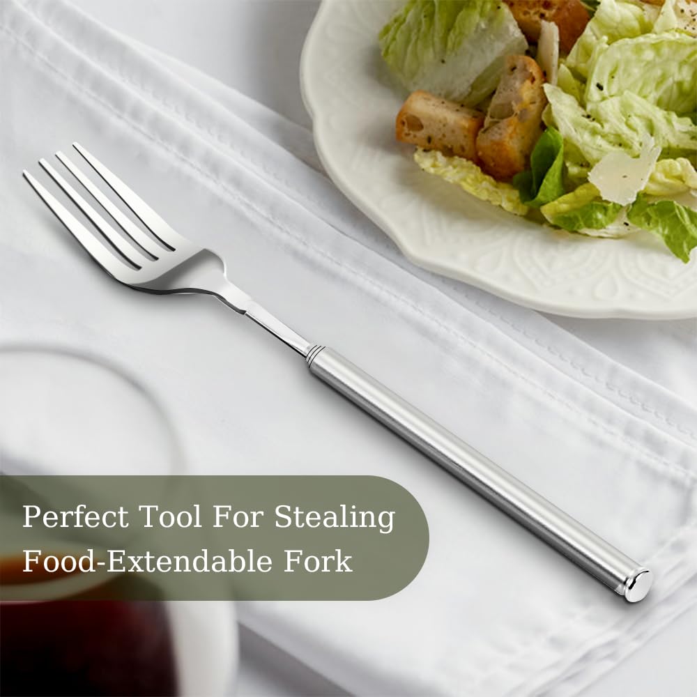 Haosie Extendable Fork on dining table highlighting sturdy stainless steel construction