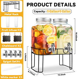 Haotao glass dispenser with chalkboard sign for labeling beverages