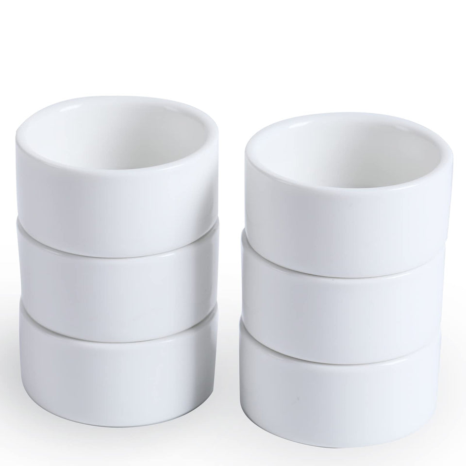 HAOTOP 1oz mini porcelain ramekins set of 6 for sauces and dips