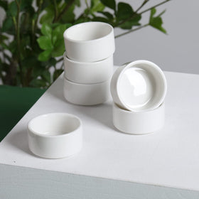 HAOTOP elegant white ramekins on a table setting