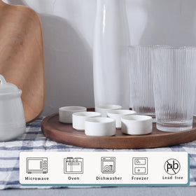 HAOTOP porcelain ramekins stacked for compact storage