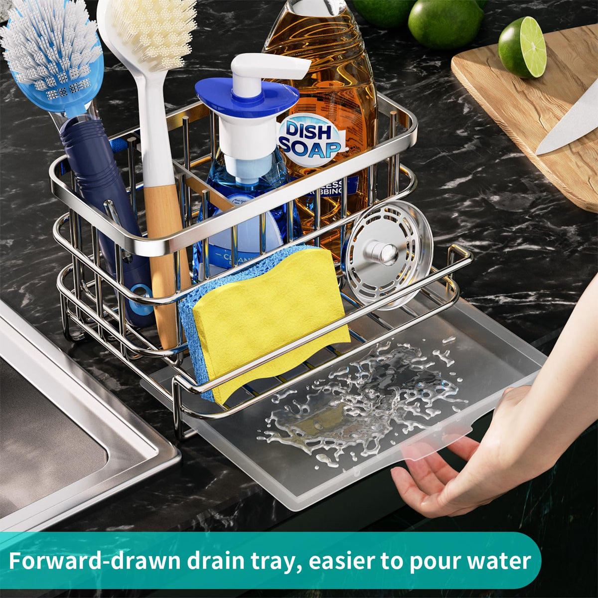 No installation required, place on the counter for instant organization.