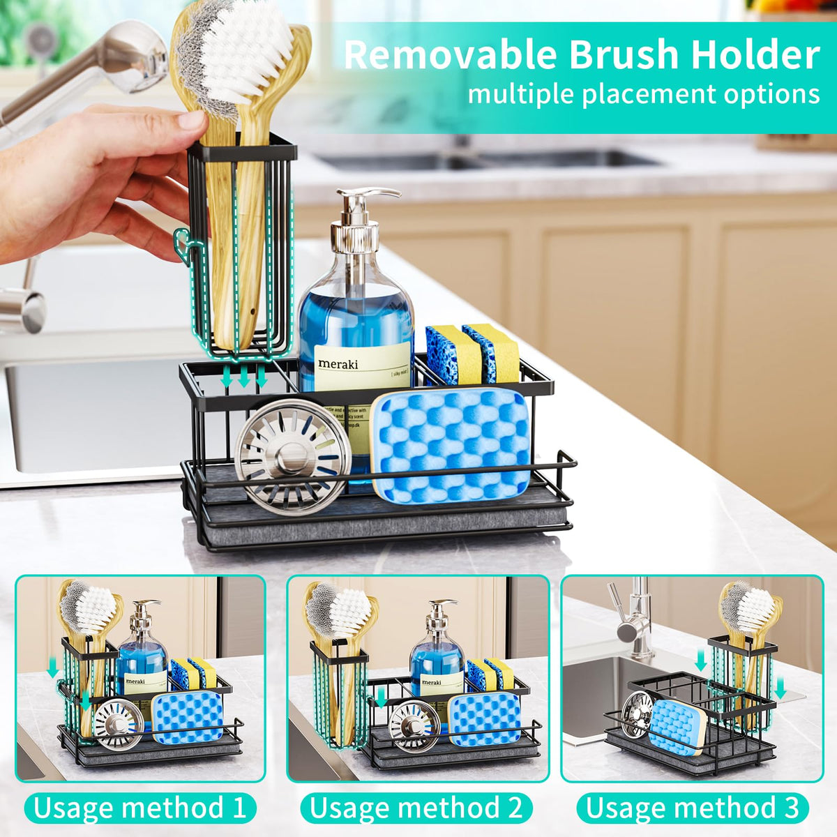 Detachable brush holder ready to position brushes or scrubbers anywhere