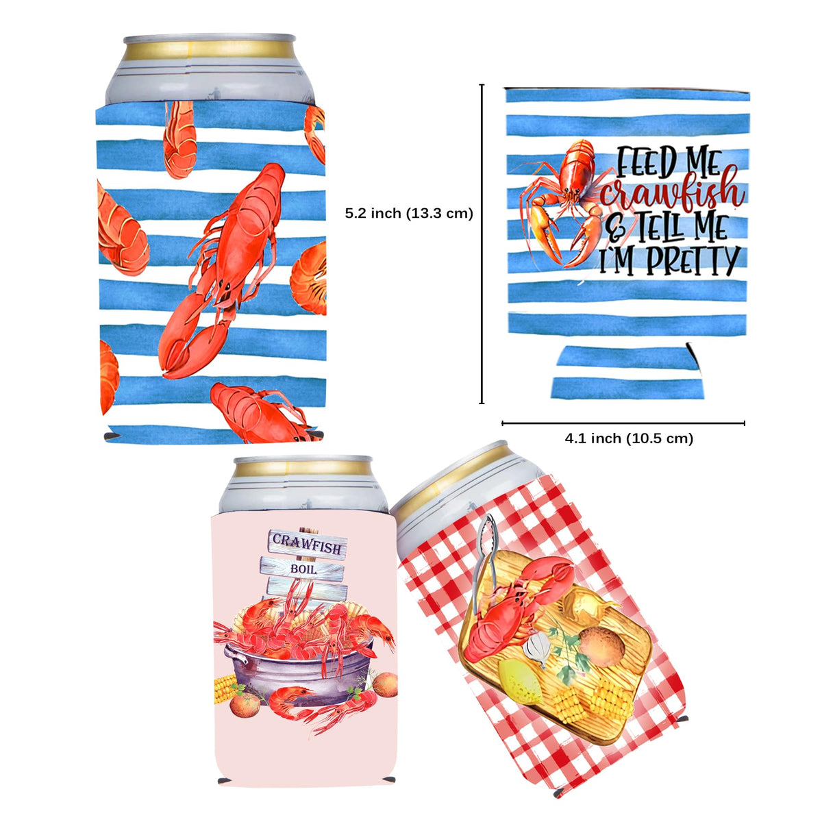 HAPPARTY crawfish can sleeve style-3 on a soda can, playful centerpiece