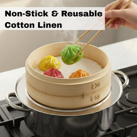 HAPPI STUDIO deep 3.5 inch basket accommodates tall buns.