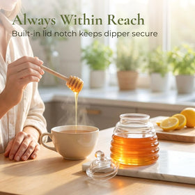 HAPPI STUDIO lid notch cradles the dipper upright for easy reach.