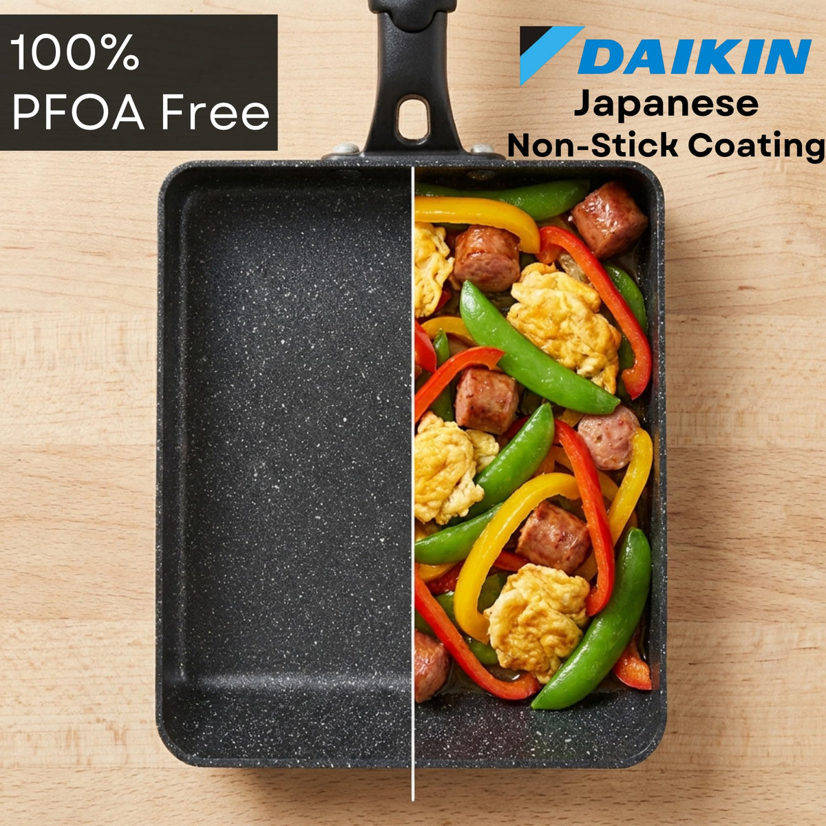 HAPPI STUDIO Tamagoyaki Pan dishwasher-safe feature simplifies cleanup.