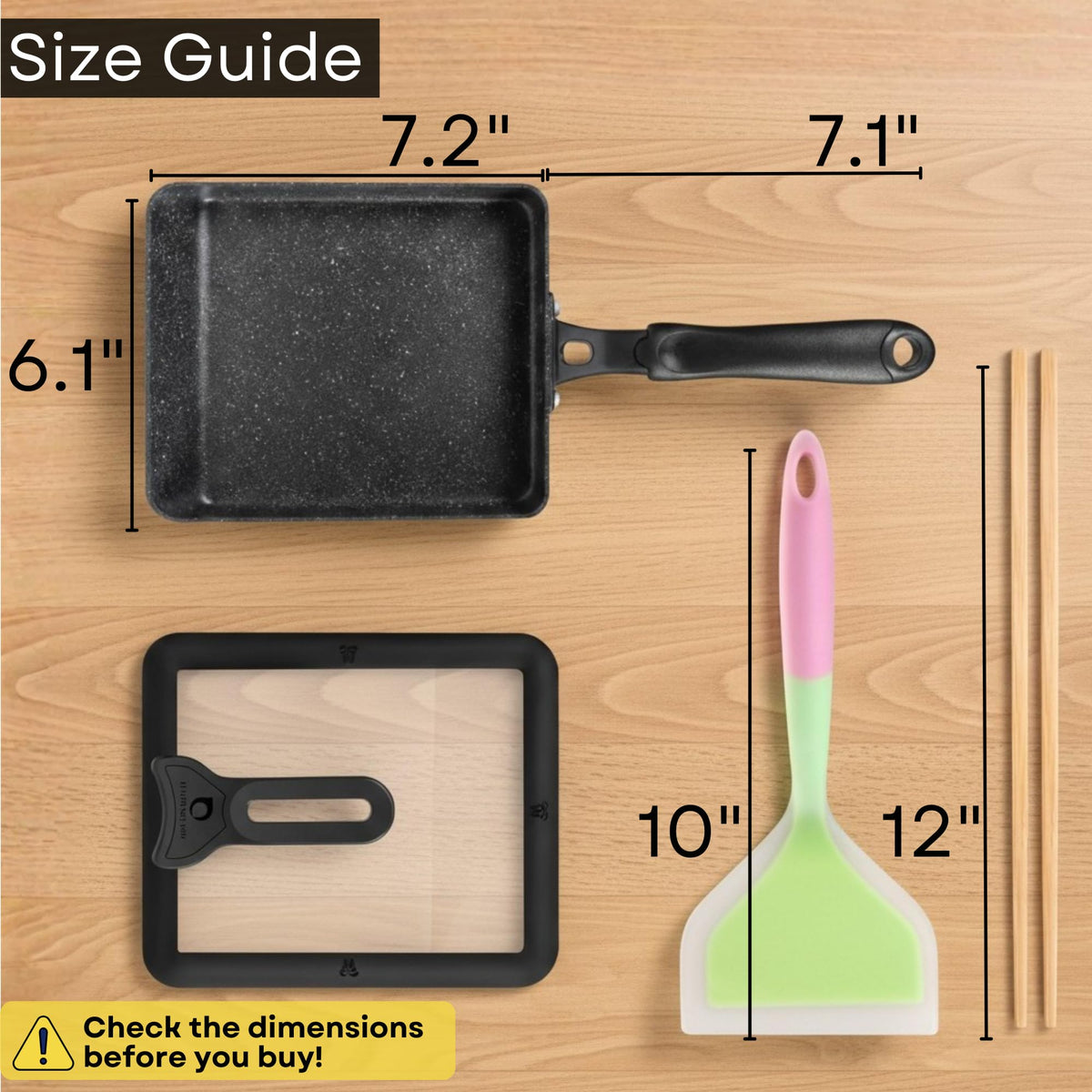 HAPPI STUDIO Tamagoyaki Pan handle offers heat resistance and secure grip.