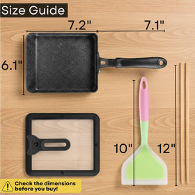HAPPI STUDIO Tamagoyaki Pan handle offers heat resistance and secure grip.
