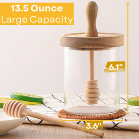 HAPPI STUDIO wide-mouth honey pot allows easy filling from bottles.