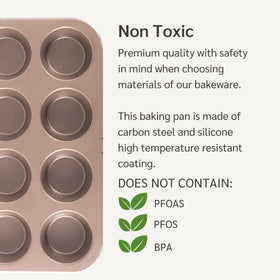 HAPPIELS non-toxic BPA-free muffin pan with PFOS-free coating for safer baking