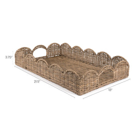 Happimess southwestern scalloped tray enhances storage and display in any room.