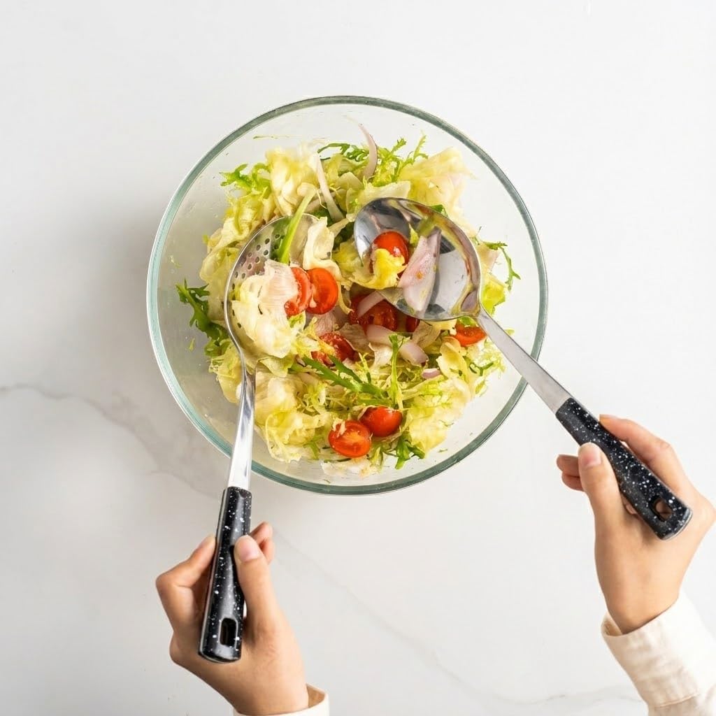 HAPPY KIT long-handle spoons offer comfortable grip and heat-safe serving.