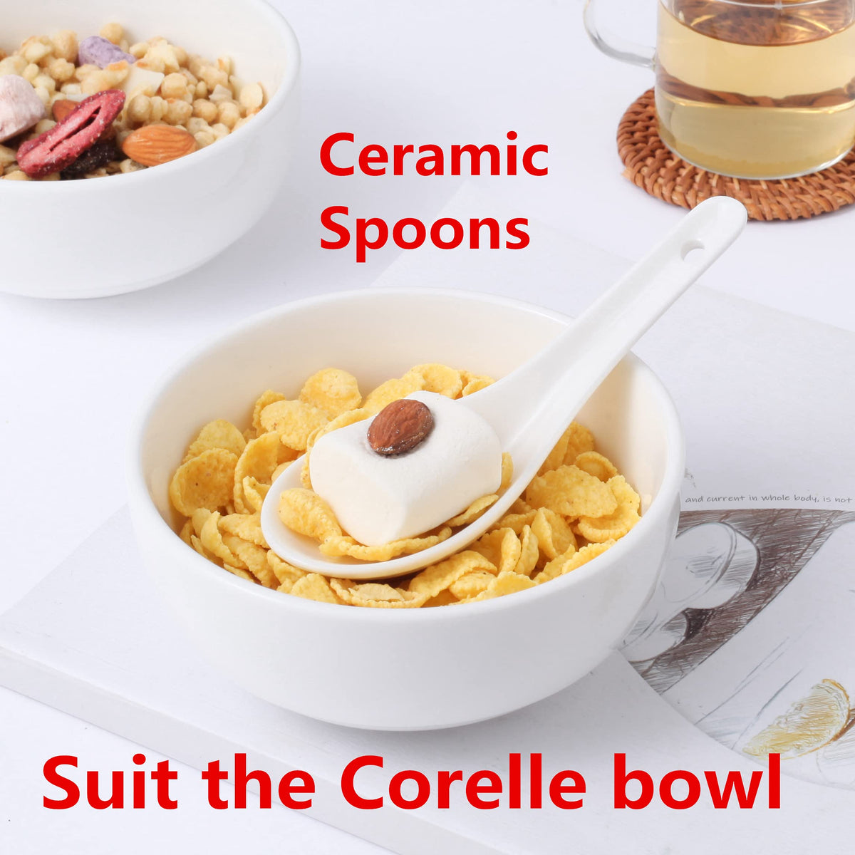 Happy Kit oven-safe ceramic spoons safe in microwave and oven.