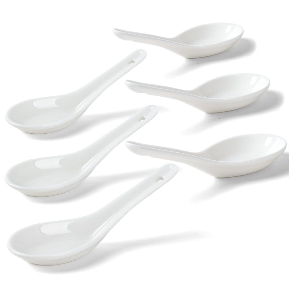 Happy Kit soup spoon set, six pieces, ideal for Corelle bowls and everyday soups.