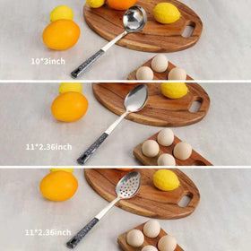 HAPPY KIT sturdy metal spoons suitable for home cooking and professional use.