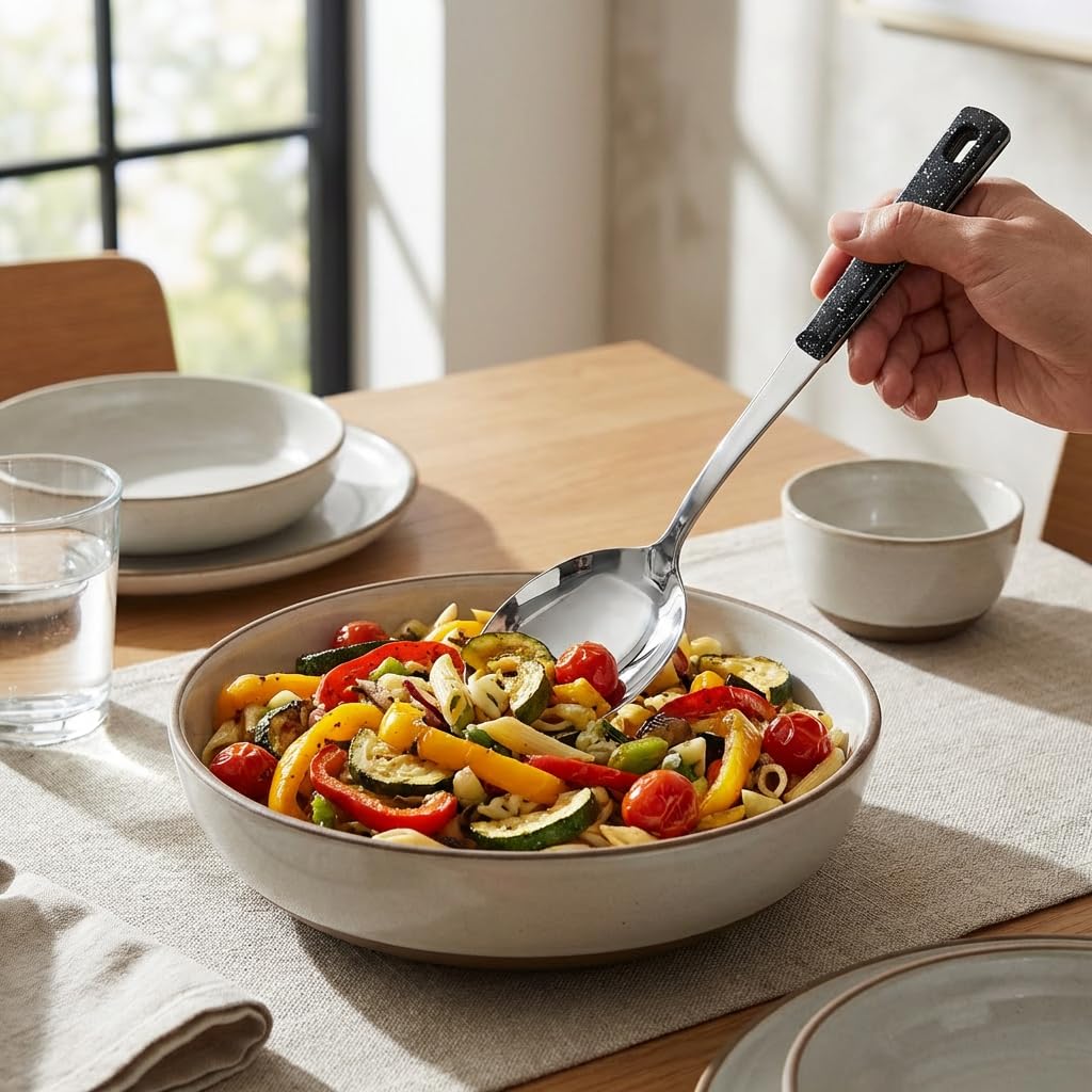 Happy Kit soup ladle for smooth scooping and portioning.