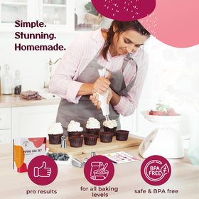 Happy Lemuro coupler accessory enables easy tip changes during decorating sessions.